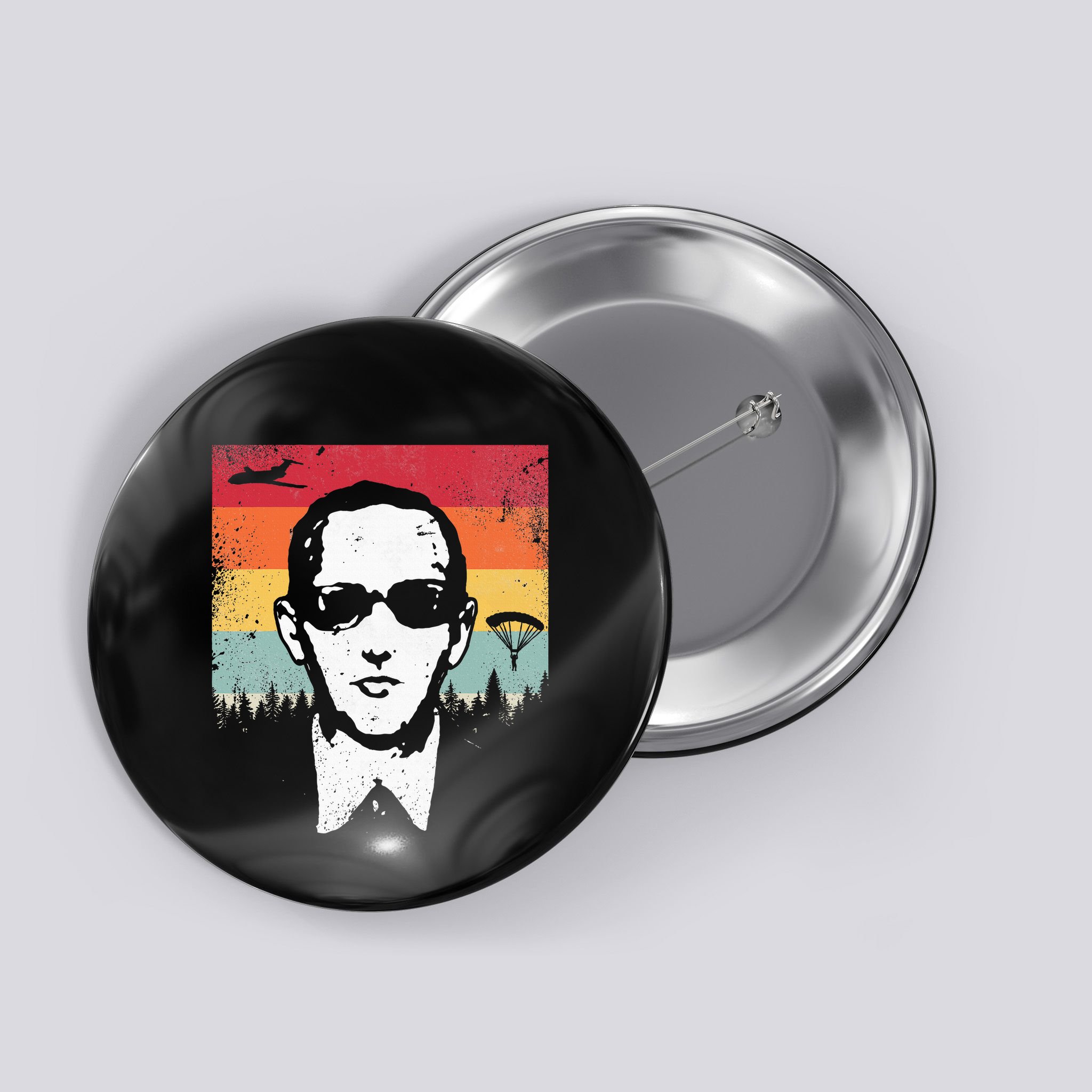 Db Cooper Lives Sketch Unsolved Mystery Urban Legend Rainbow Button