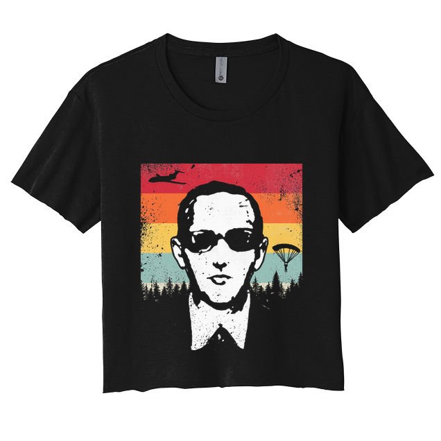 Db Cooper Lives Sketch Unsolved Mystery Urban Legend Rainbow Women's Crop Top Tee