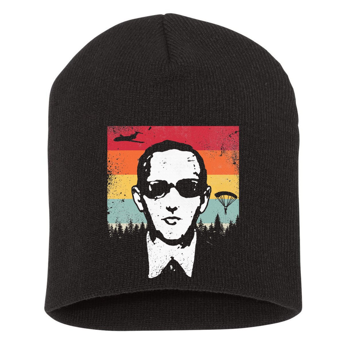 Db Cooper Lives Sketch Unsolved Mystery Urban Legend Rainbow Short Acrylic Beanie