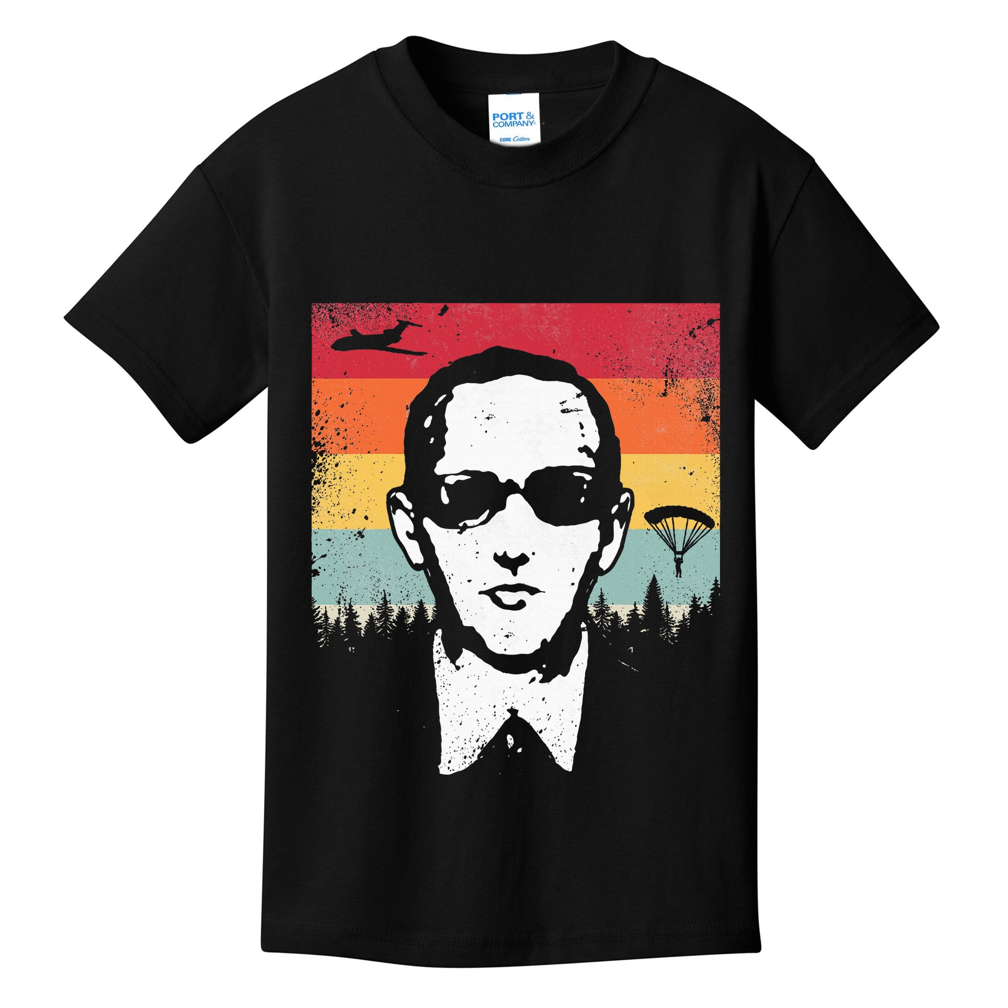 Db Cooper Lives Sketch Unsolved Mystery Urban Legend Rainbow Kids T-Shirt