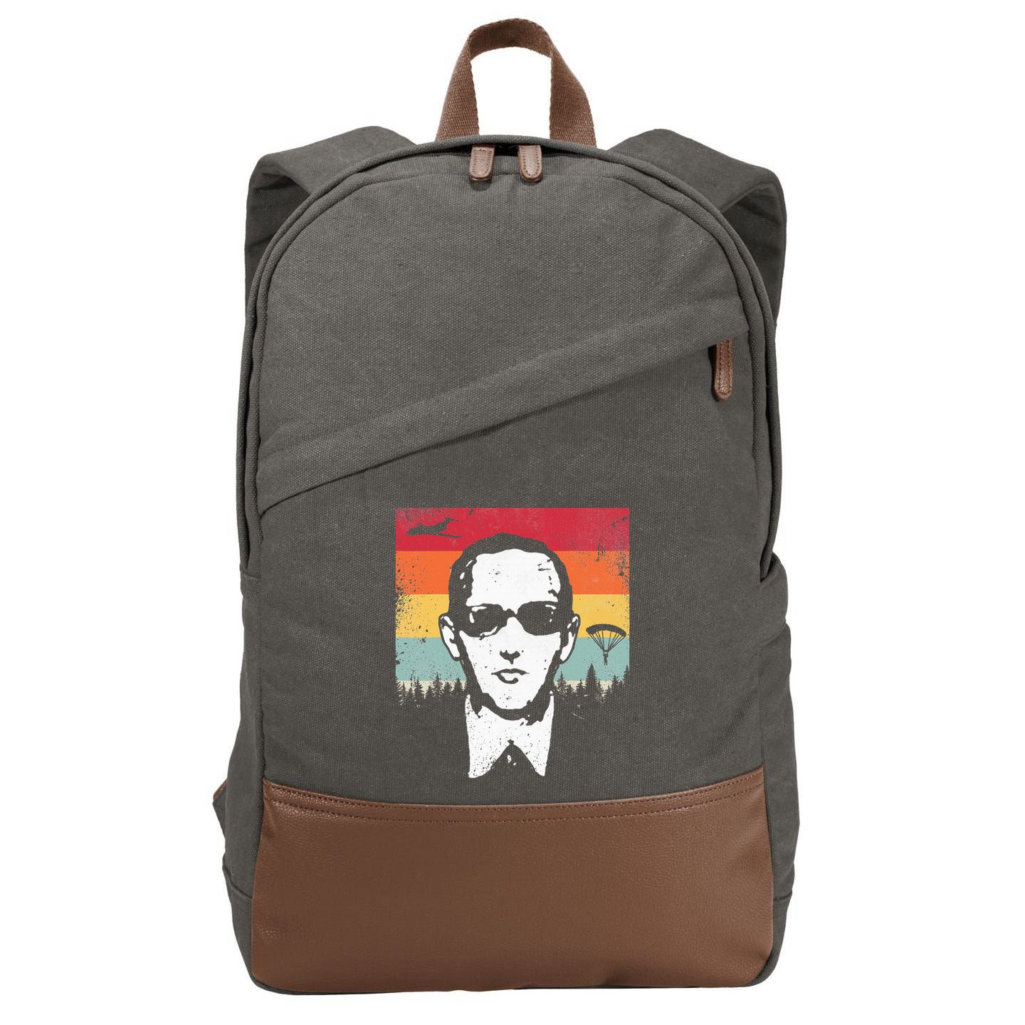 Db Cooper Lives Sketch Unsolved Mystery Urban Legend Rainbow Cotton Canvas Backpack