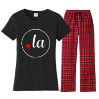 Distressed Comma La Funny Kamala Harris For President 2024 Women's Flannel Pajama Set