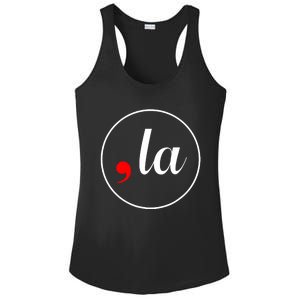 Distressed Comma La Funny Kamala Harris For President 2024 Ladies PosiCharge Competitor Racerback Tank