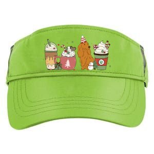 Dachshund Coffee Latte Winter Christmas Dog Mom Holiday Gift Adult Drive Performance Visor