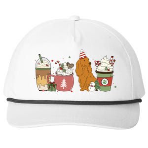 Dachshund Coffee Latte Winter Christmas Dog Mom Holiday Gift Snapback Five-Panel Rope Hat