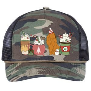 Dachshund Coffee Latte Winter Christmas Dog Mom Holiday Gift Retro Rope Trucker Hat Cap