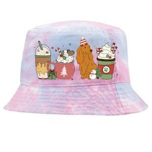 Dachshund Coffee Latte Winter Christmas Dog Mom Holiday Gift Tie-Dyed Bucket Hat