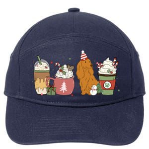 Dachshund Coffee Latte Winter Christmas Dog Mom Holiday Gift 7-Panel Snapback Hat