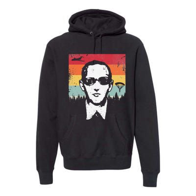 DB Cooper Lives Sketch Unsolved Mystery Urban Legend Rainbow Premium Hoodie