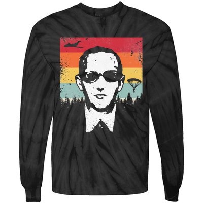 DB Cooper Lives Sketch Unsolved Mystery Urban Legend Rainbow Tie-Dye Long Sleeve Shirt