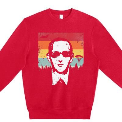 DB Cooper Lives Sketch Unsolved Mystery Urban Legend Rainbow Premium Crewneck Sweatshirt