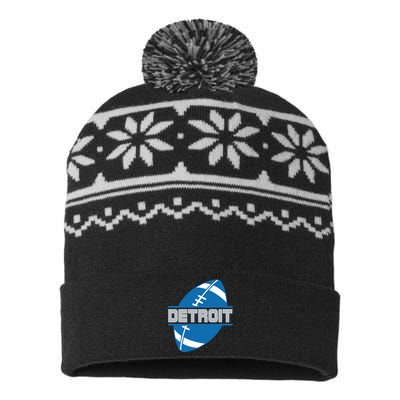 Detroit City Lions Sport Football USA-Made Snowflake Beanie