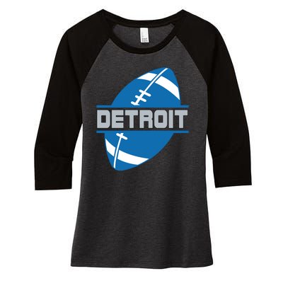 Detroit City Lions Sport Football Women's Tri-Blend 3/4-Sleeve Raglan Shirt