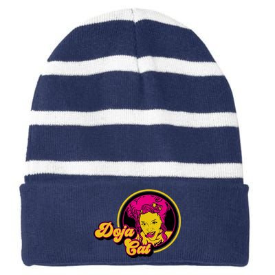 Doja Cat Lover Striped Beanie with Solid Band