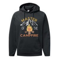 Distressed Camping Lovers Master Of The Campfire Performance Fleece Hoodie