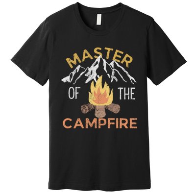 Distressed Camping Lovers Master Of The Campfire Premium T-Shirt