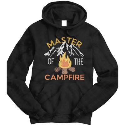 Distressed Camping Lovers Master Of The Campfire Tie Dye Hoodie