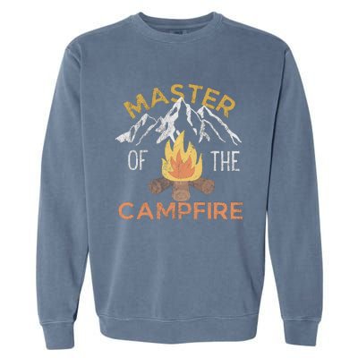 Distressed Camping Lovers Master Of The Campfire Garment-Dyed Sweatshirt