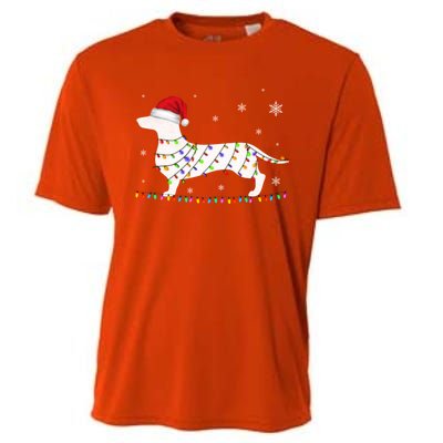 Dachshund Christmas Loves Led Gift Funny Gift Cute Dog Lovers Meaningful Gift Cooling Performance Crew T-Shirt