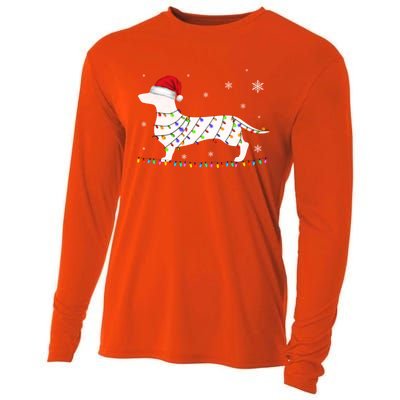 Dachshund Christmas Loves Led Gift Funny Gift Cute Dog Lovers Meaningful Gift Cooling Performance Long Sleeve Crew