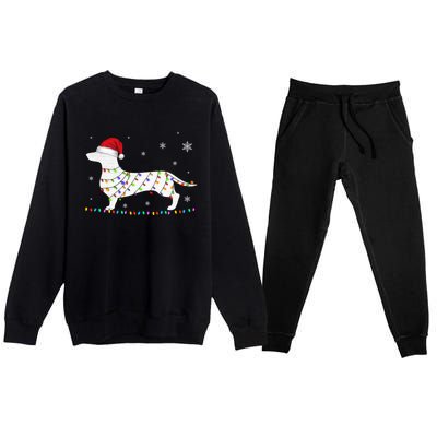 Dachshund Christmas Loves Led Gift Funny Gift Cute Dog Lovers Meaningful Gift Premium Crewneck Sweatsuit Set