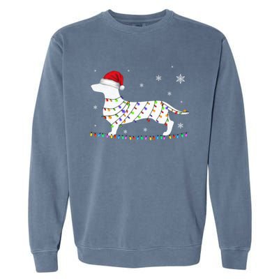 Dachshund Christmas Loves Led Gift Funny Gift Cute Dog Lovers Meaningful Gift Garment-Dyed Sweatshirt