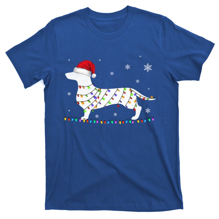 Dachshund Christmas Loves Led Gift Funny Gift Cute Dog Lovers Meaningful Gift T-Shirt