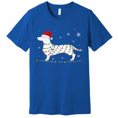 Dachshund Christmas Loves Led Gift Funny Gift Cute Dog Lovers Meaningful Gift Premium T-Shirt