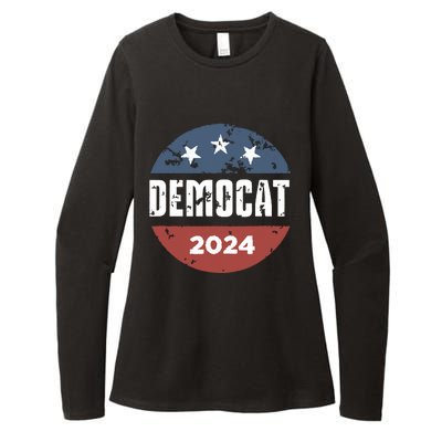 Democat Cat Lover Kamala Harris For President 2024 Womens CVC Long Sleeve Shirt