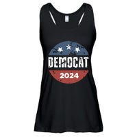 Democat Cat Lover Kamala Harris For President 2024 Ladies Essential Flowy Tank