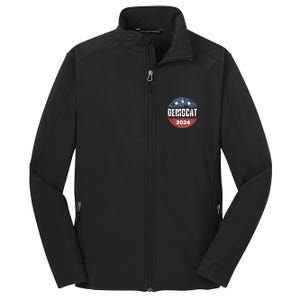 Democat Cat Lover Kamala Harris For President 2024 Core Soft Shell Jacket