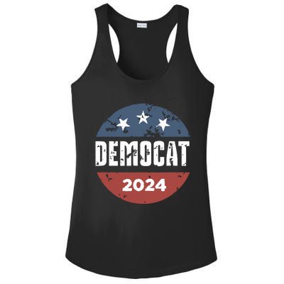 Democat Cat Lover Kamala Harris For President 2024 Ladies PosiCharge Competitor Racerback Tank