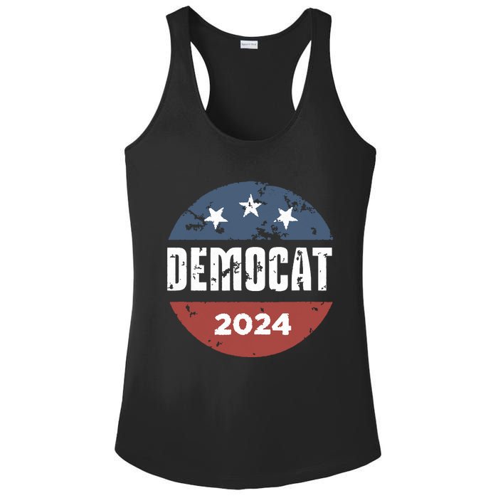 Democat Cat Lover Kamala Harris For President 2024 Ladies PosiCharge Competitor Racerback Tank