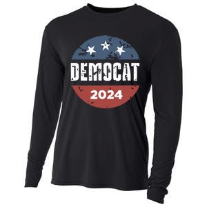 Democat Cat Lover Kamala Harris For President 2024 Cooling Performance Long Sleeve Crew