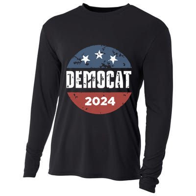 Democat Cat Lover Kamala Harris For President 2024 Cooling Performance Long Sleeve Crew