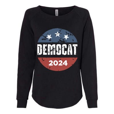 Democat Cat Lover Kamala Harris For President 2024 Womens California Wash Sweatshirt