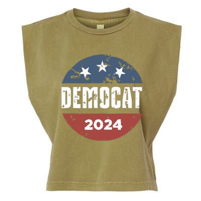 Democat Cat Lover Kamala Harris For President 2024 Garment-Dyed Women's Muscle Tee