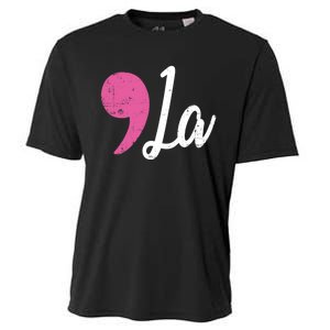 Distressed Comma La Funny Gift Cooling Performance Crew T-Shirt