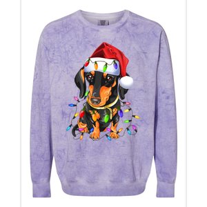 Dachshund Christmas Loves Led Gift Funny Gift Cute Dog Lovers Gift Colorblast Crewneck Sweatshirt