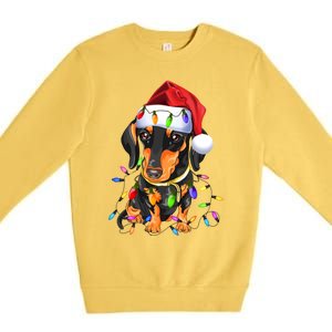 Dachshund Christmas Loves Led Gift Funny Gift Cute Dog Lovers Gift Premium Crewneck Sweatshirt