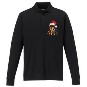 Dachshund Christmas Loves Led Gift Funny Gift Cute Dog Lovers Gift Performance Long Sleeve Polo