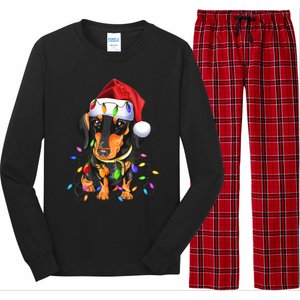 Dachshund Christmas Loves Led Gift Funny Gift Cute Dog Lovers Gift Long Sleeve Pajama Set