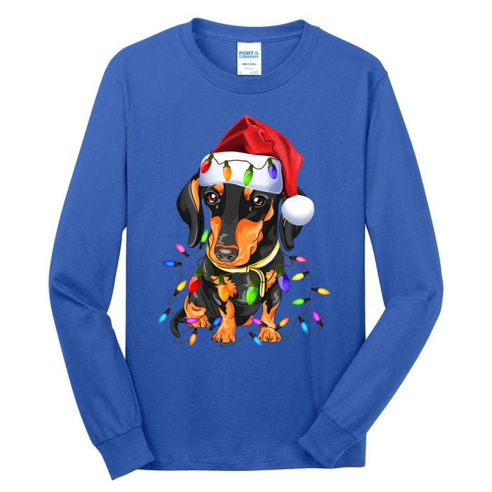 Dachshund Christmas Loves Led Gift Funny Gift Cute Dog Lovers Gift Tall Long Sleeve T-Shirt