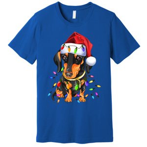 Dachshund Christmas Loves Led Gift Funny Gift Cute Dog Lovers Gift Premium T-Shirt