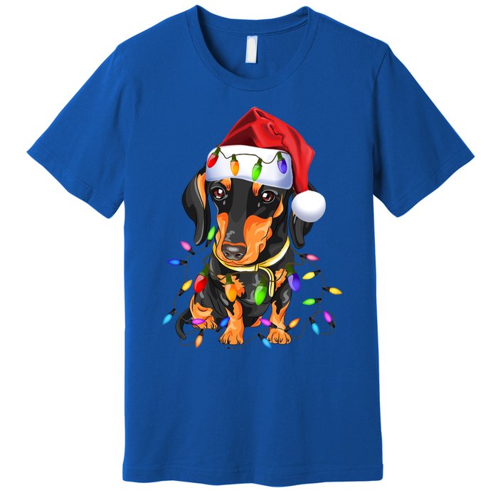 Dachshund Christmas Loves Led Gift Funny Gift Cute Dog Lovers Gift Premium T-Shirt