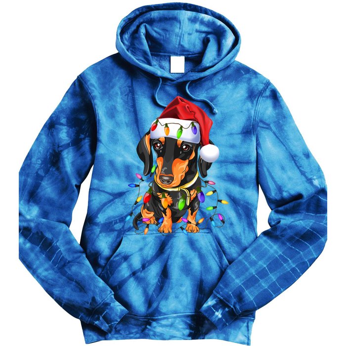 Dachshund Christmas Loves Led Gift Funny Gift Cute Dog Lovers Gift Tie Dye Hoodie