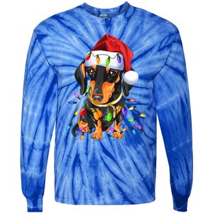 Dachshund Christmas Loves Led Gift Funny Gift Cute Dog Lovers Gift Tie-Dye Long Sleeve Shirt