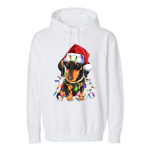 Dachshund Christmas Loves Led Gift Funny Gift Cute Dog Lovers Gift Garment-Dyed Fleece Hoodie