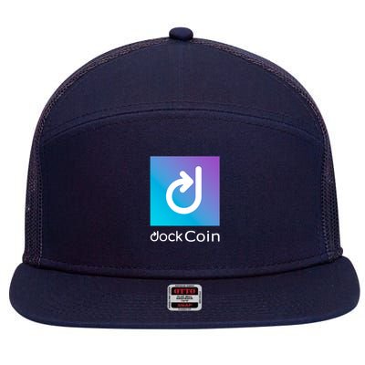Dock Coin Logo 7 Panel Mesh Trucker Snapback Hat