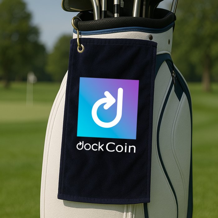 Dock Coin Logo Golf Towel